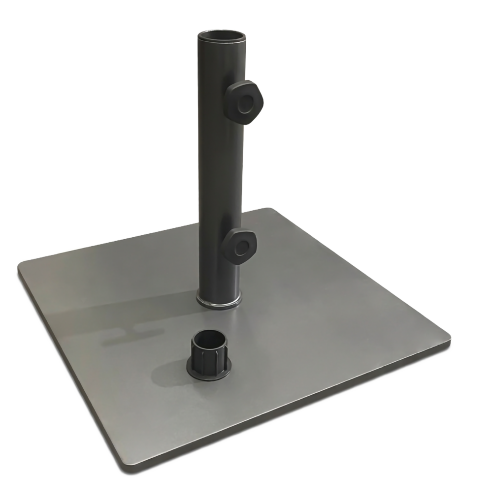 Base platine parasol fixation sol Base platine pour parasol professionnel