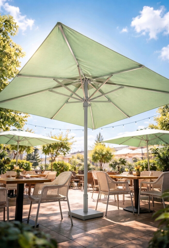 Parasol carré extérieur pour commerce et espace détente