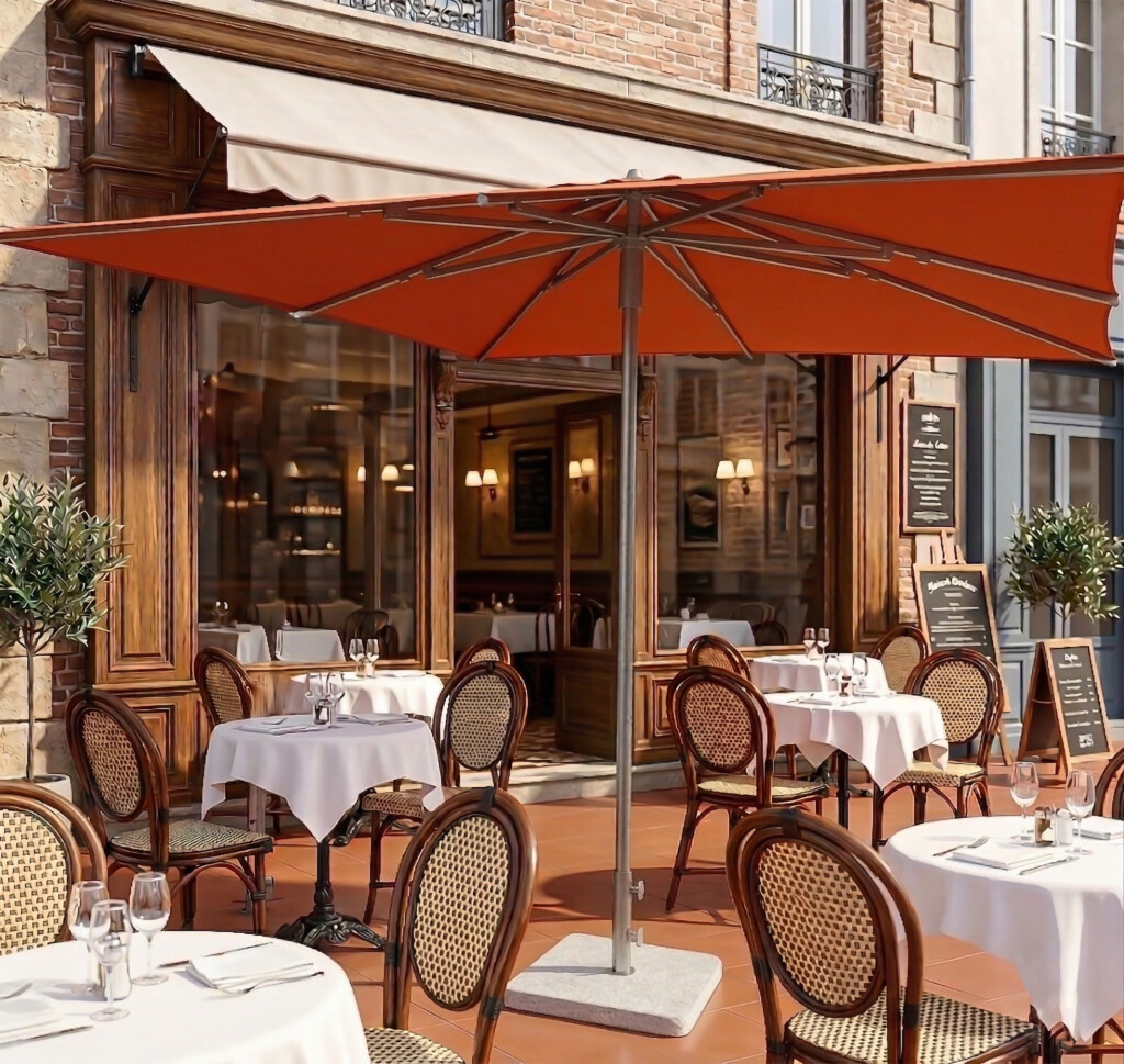 Parasol carré 3m professionnel Grand parasol carré 3m x 3m pour un restaurant